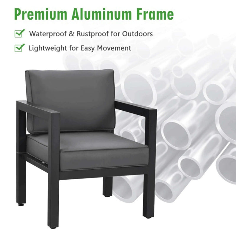 Alora 4-Piece Premium Outdoor Aluminum Furniture Set For Backyard & Poolside (SAK73532) by SAKSBY WHOLESALE