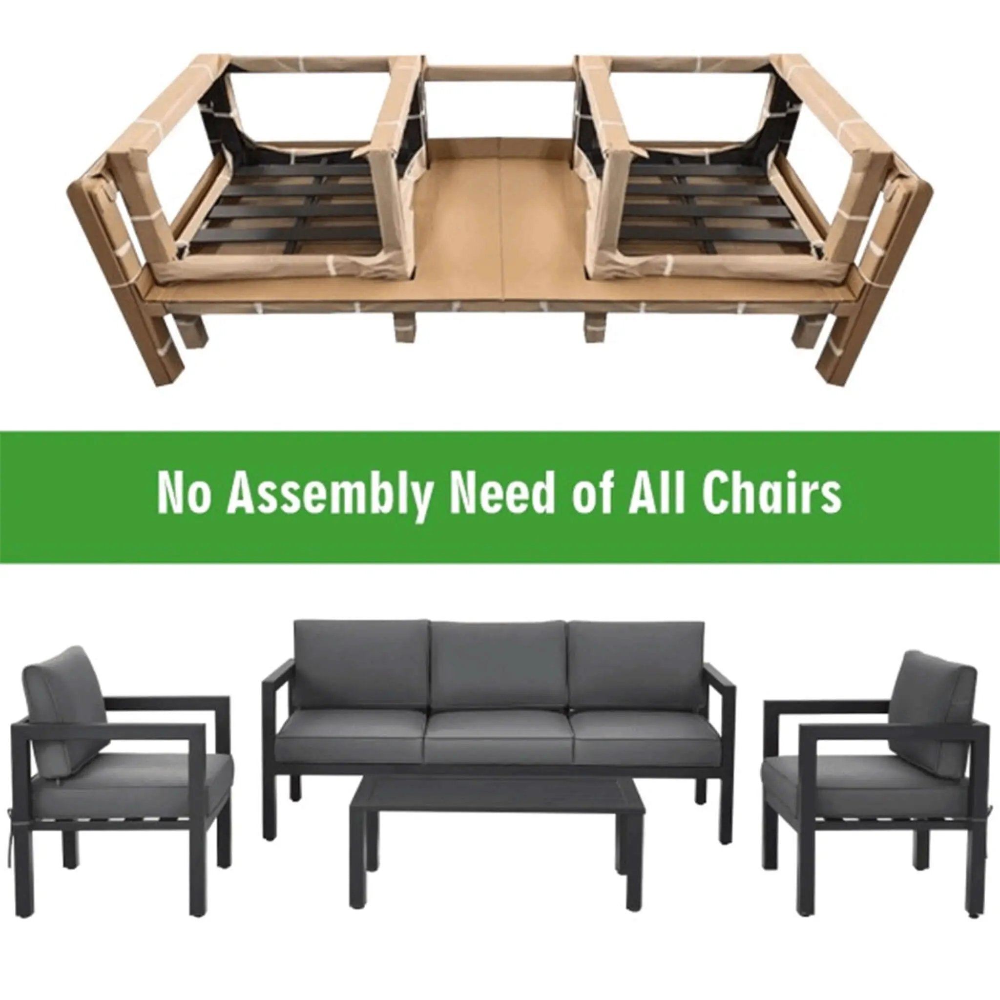 Alora 4-Piece Premium Outdoor Aluminum Furniture Set For Backyard & Poolside (SAK73532) by SAKSBY WHOLESALE
