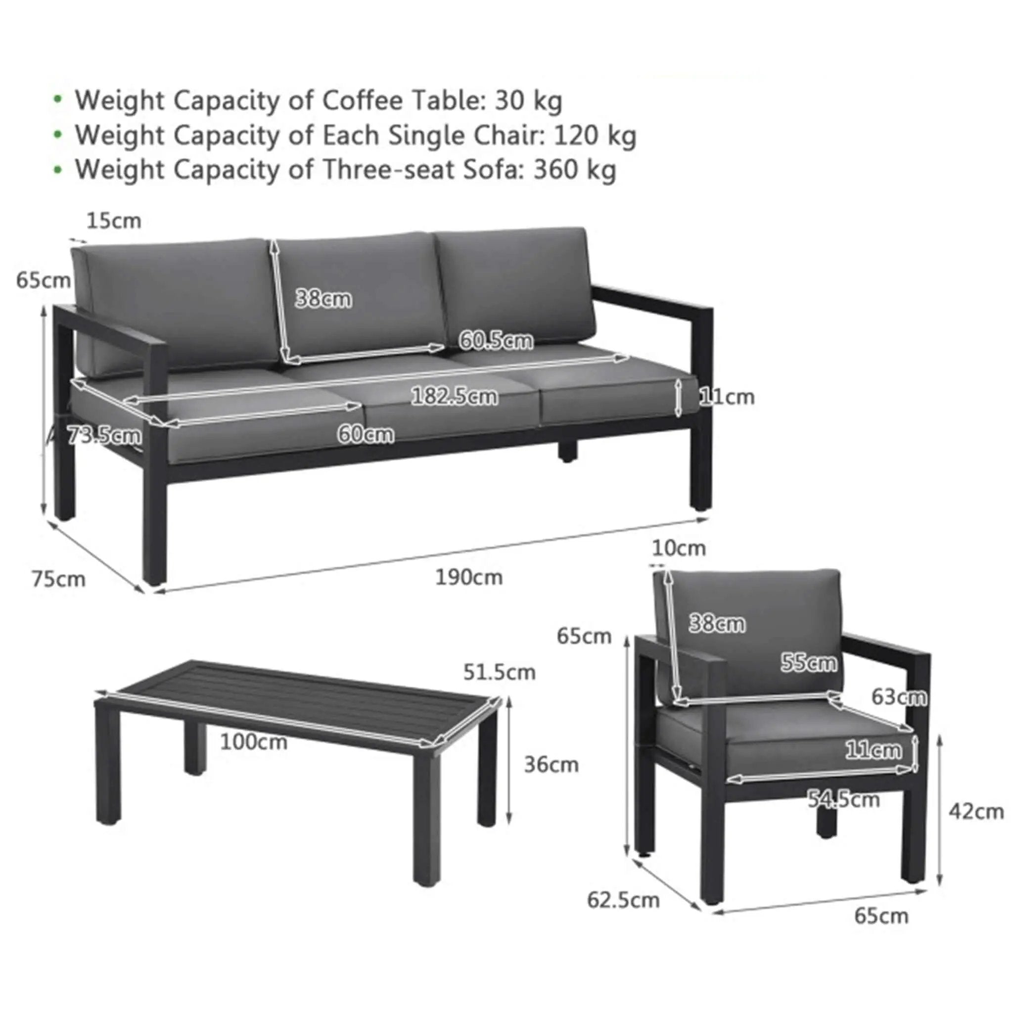 Alora 4-Piece Premium Outdoor Aluminum Furniture Set For Backyard & Poolside (SAK73532) by SAKSBY WHOLESALE