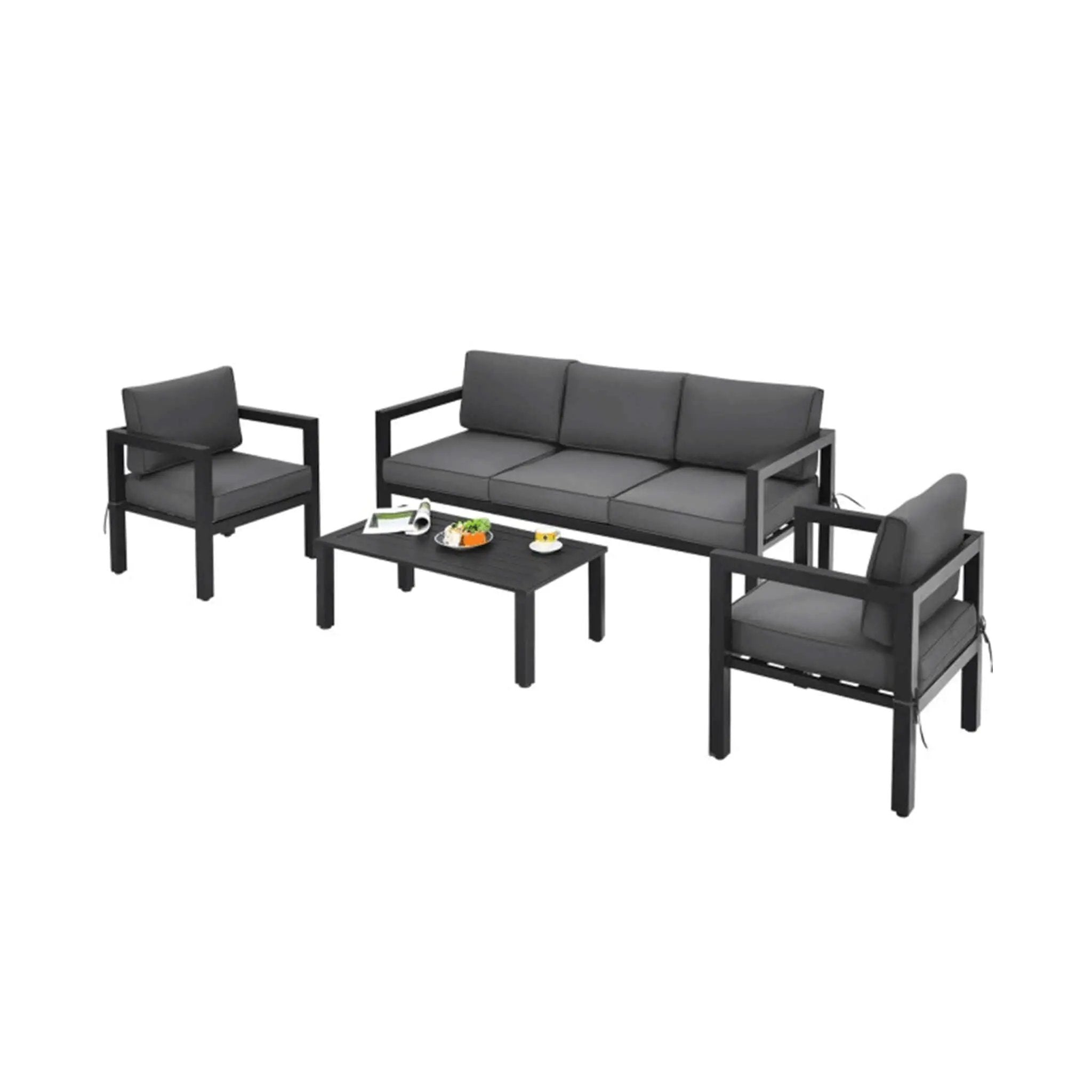 Alora 4-Piece Premium Outdoor Aluminum Furniture Set For Backyard & Poolside (SAK73532) by SAKSBY WHOLESALE