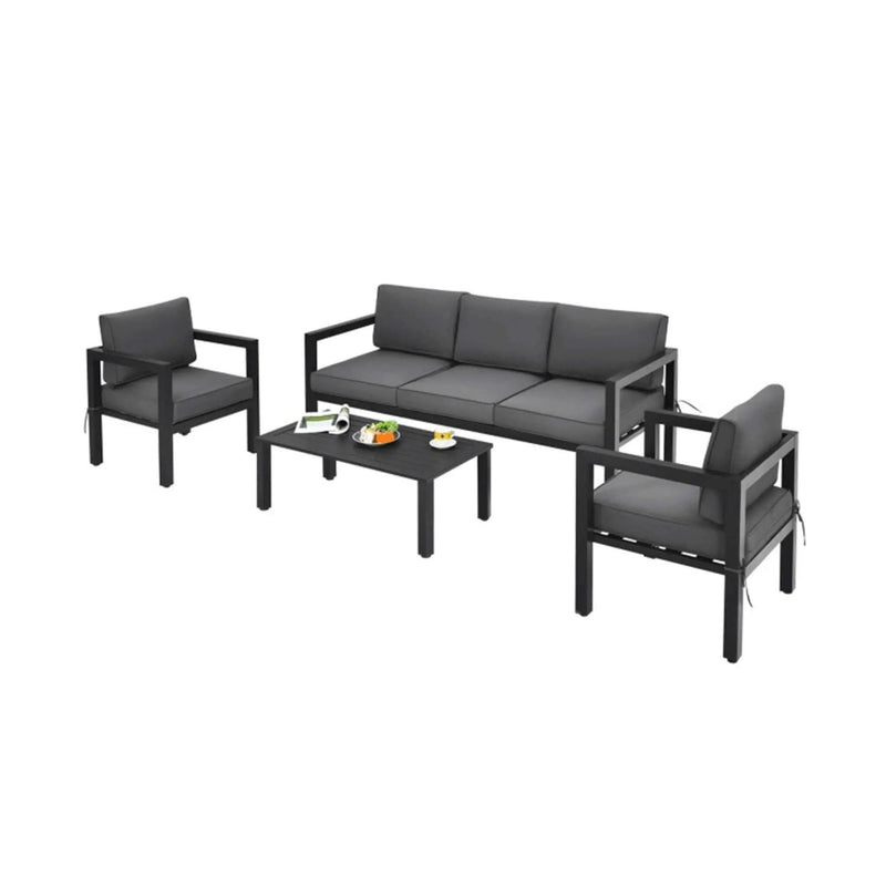 Alora 4-Piece Premium Outdoor Aluminum Furniture Set For Backyard & Poolside (SAK73532) by SAKSBY WHOLESALE