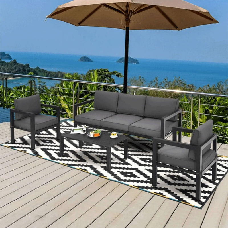 Alora 4-Piece Premium Outdoor Aluminum Furniture Set For Backyard & Poolside (SAK73532) by SAKSBY WHOLESALE