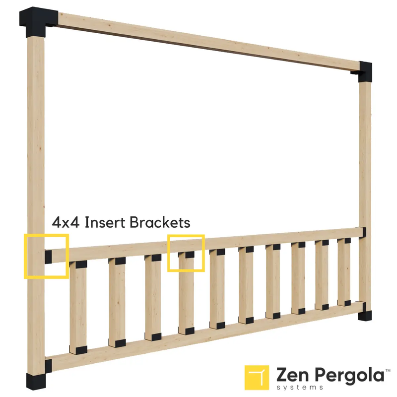 Pergola Insert Bracket (for 4x4 Wood Posts) by Zen Pergolas