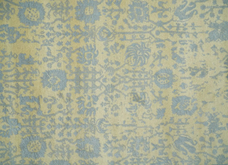 4x6 Fine Hand Knotted Gold and Silver Traditional Persian Style Antique Wool and Silk Rug by The Rug Decor