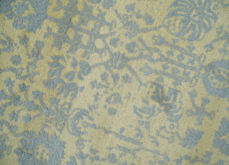 4x6 Fine Hand Knotted Gold and Silver Traditional Persian Style Antique Wool and Silk Rug by The Rug Decor