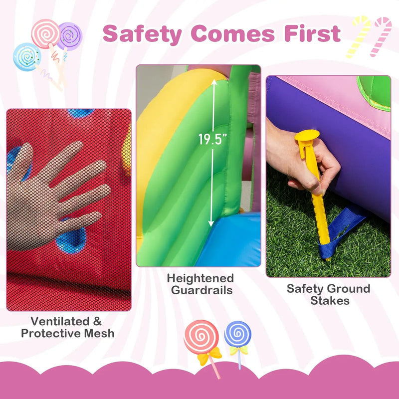9-in-1 Inflatable Sweet Candy Water Slide Park with 680W Blower by DirectDeals