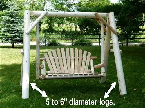 Wooden Porch Swing with Canopy by Cedar Creek Rustic Furniture