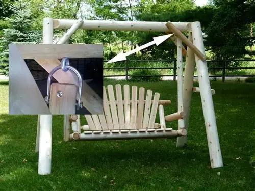 Wooden Porch Swing with Canopy by Cedar Creek Rustic Furniture