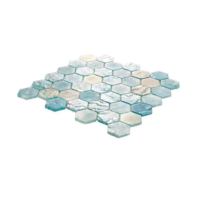 Aqua 12x12 Matte Hexagon Glass Mosaic Tile (10 pack, 9.6 sq ft/case) by Apollo Tile