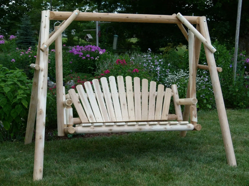 Rustic Log Swing Set by Cedar Creek Rustic Furniture