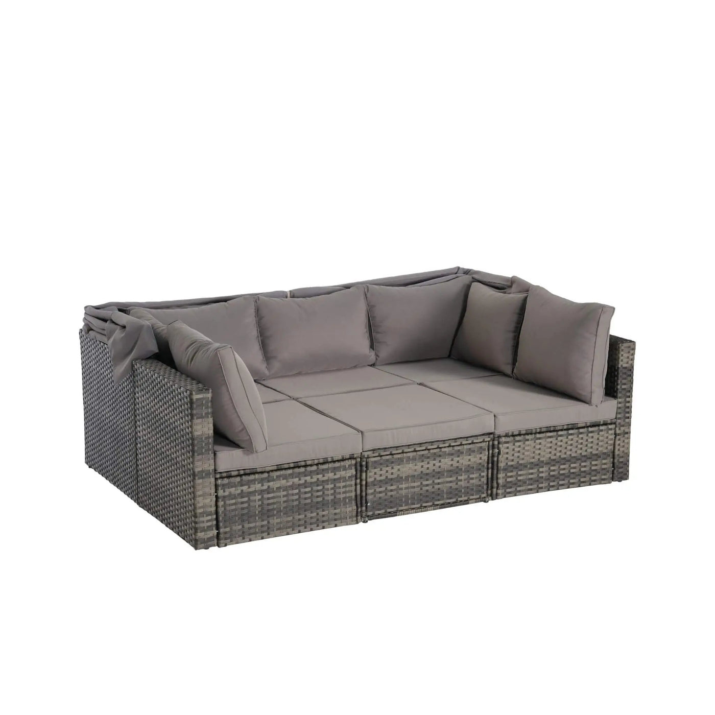 5-Piece Outdoor Patio Wicker Daybed Furniture Set With Retractable Canopy (SAK37816) by SAKSBY WHOLESALE