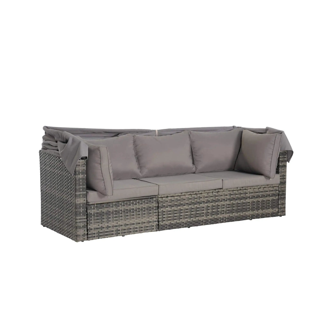 5-Piece Outdoor Patio Wicker Daybed Furniture Set With Retractable Canopy (SAK37816) by SAKSBY WHOLESALE