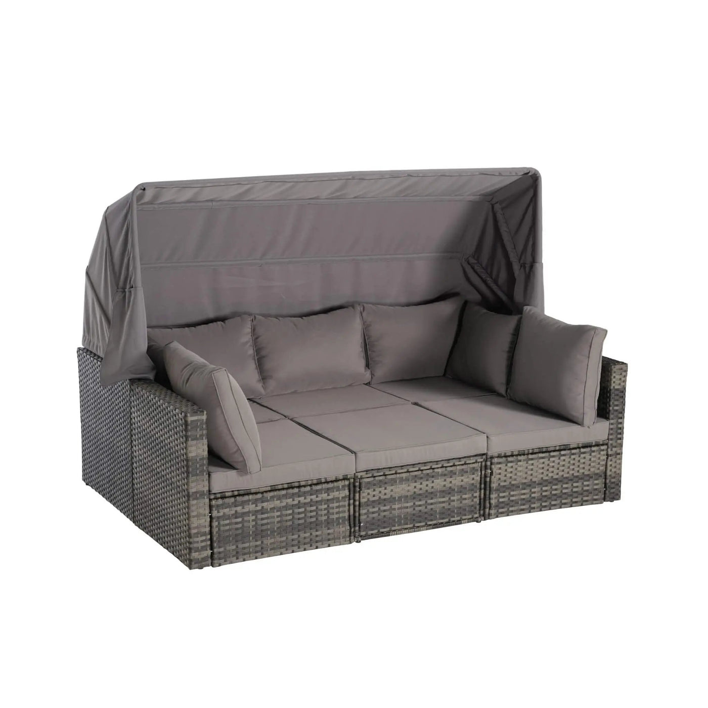 5-Piece Outdoor Patio Wicker Daybed Furniture Set With Retractable Canopy (SAK37816) by SAKSBY WHOLESALE