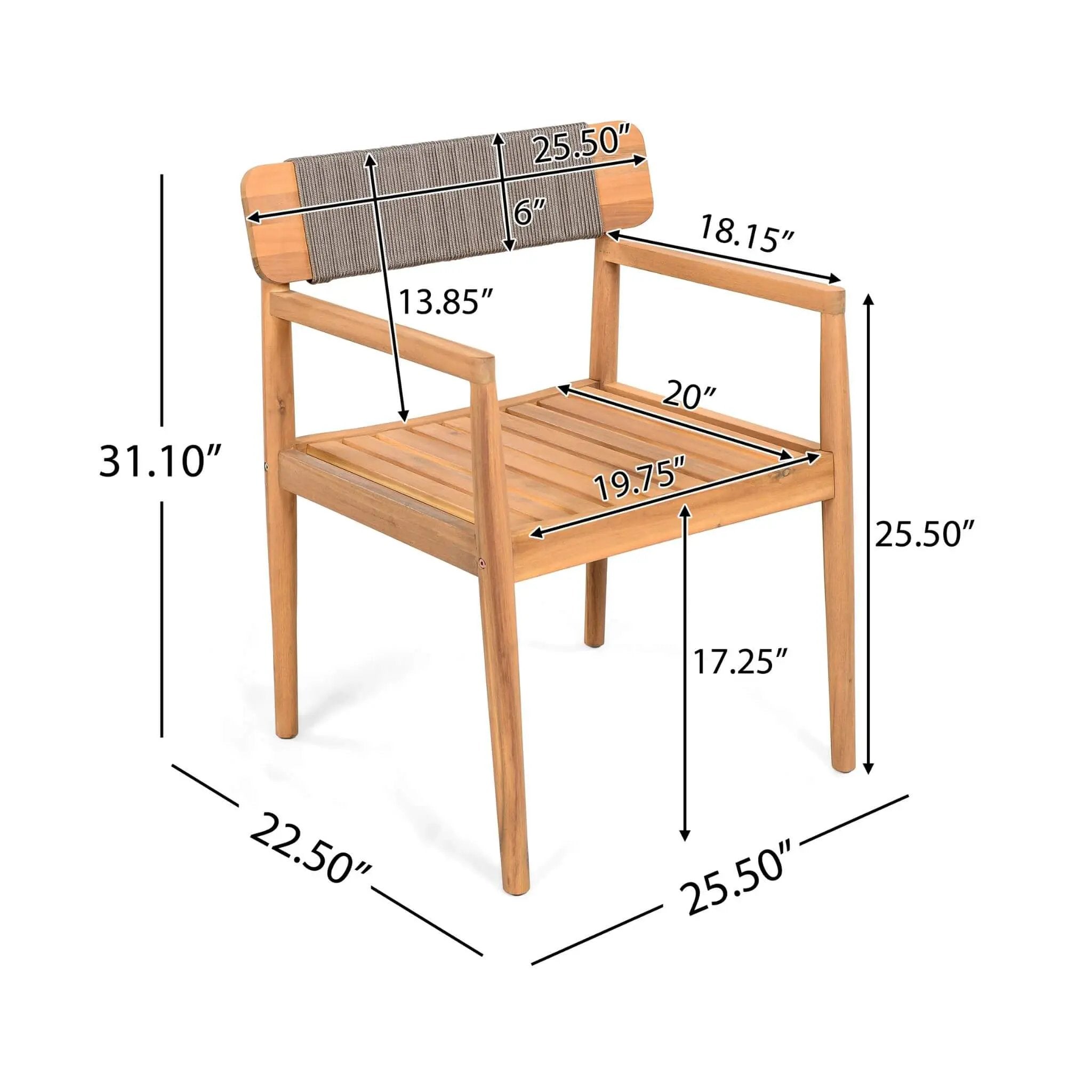 Alora Premium 5-Piece Acacia Wooden Outdoor Furniture Patio Set With Dining Chairs And Table (SAK70445) by SAKSBY WHOLESALE