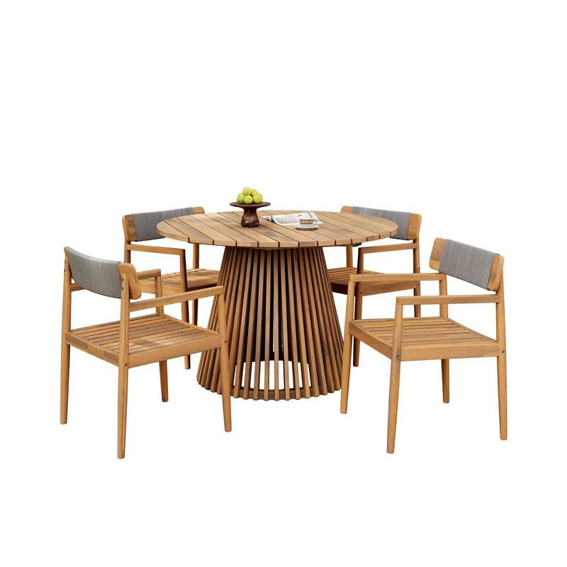 Alora Premium 5-Piece Acacia Wooden Outdoor Furniture Patio Set With Dining Chairs And Table (SAK70445) by SAKSBY WHOLESALE