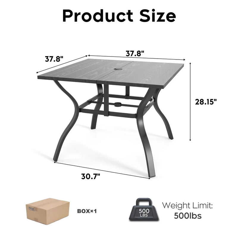 Alora 5-Piece Outdoor Dining Set With 4 Heavy-Duty Chairs And Square Table With Umbrella Hole [UMBRELLA NOT INCLUDED] (SAK93546) by SAKSBY WHOLESALE