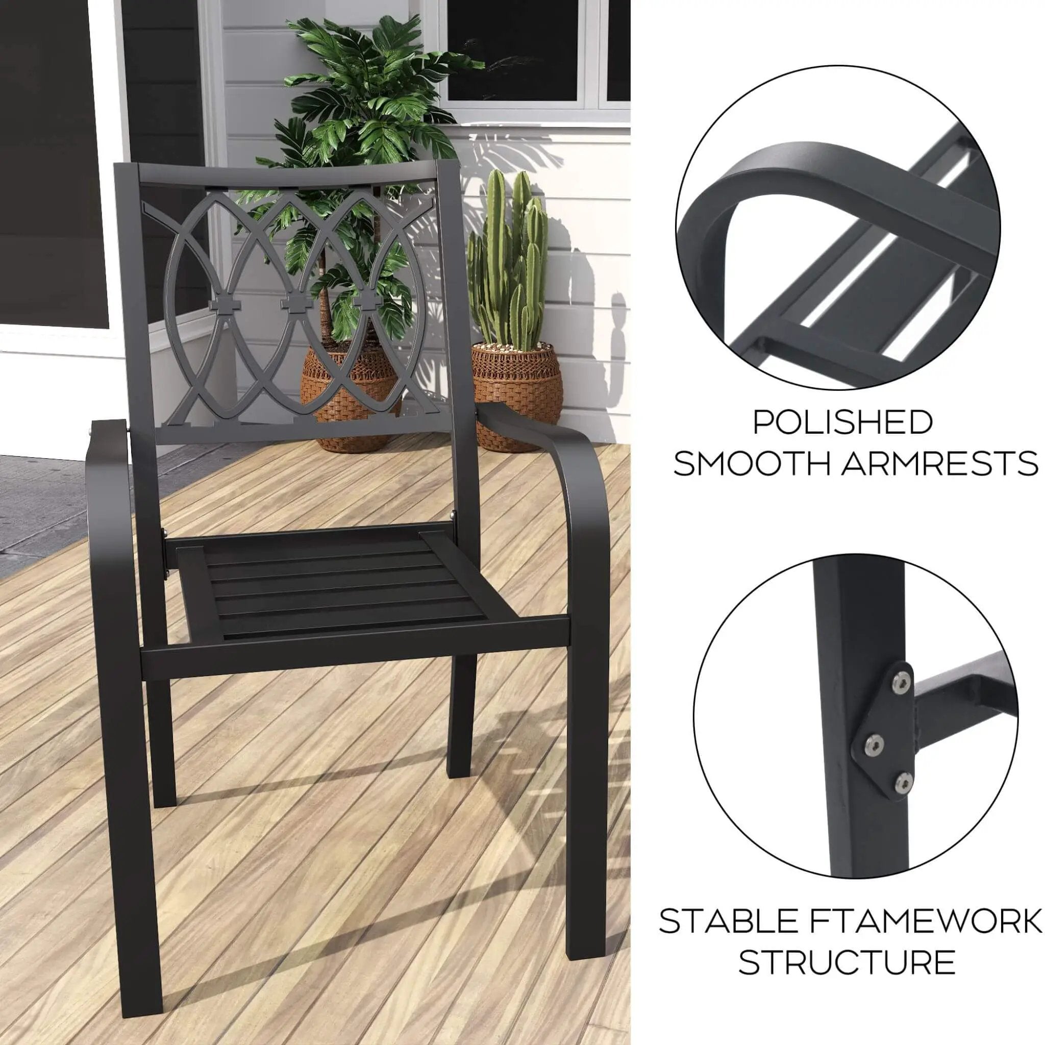 Alora 5-Piece Outdoor Dining Set With 4 Heavy-Duty Chairs And Square Table With Umbrella Hole [UMBRELLA NOT INCLUDED] (SAK93546) by SAKSBY WHOLESALE