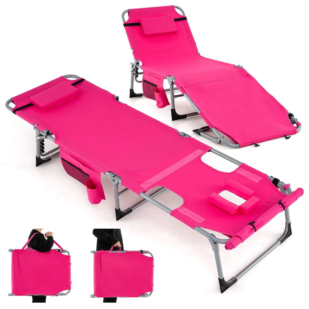 5-position Outdoor Folding Chaise Lounge Chair, photo 8 of 9