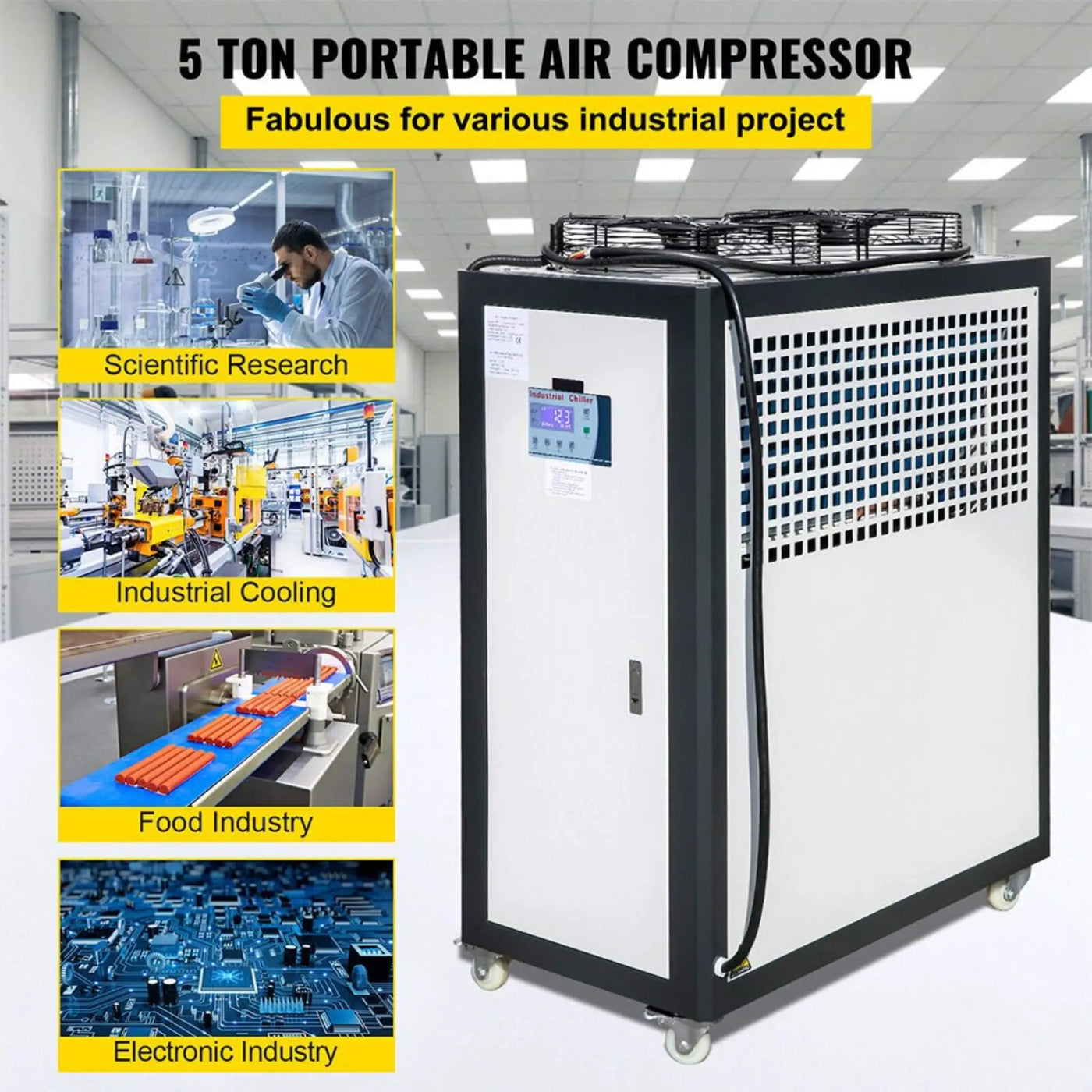 Smart Air-Cooled SS Industrial Water Chiller With LCD Display (SAK26458) by SAKSBY WHOLESALE