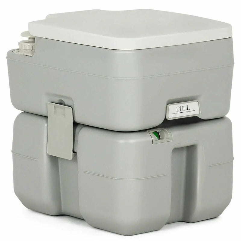 5.3 Gallon Portable Travel Toilet with Piston Pump Flush by DirectDeals