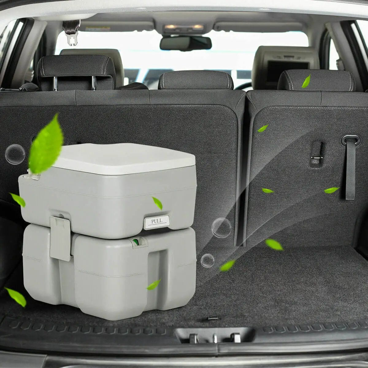 5.3 Gallon Portable Travel Toilet with Piston Pump Flush by DirectDeals