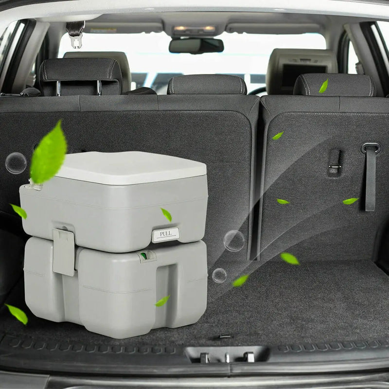 5.3 Gallon Portable Travel Toilet with Piston Pump Flush by DirectDeals