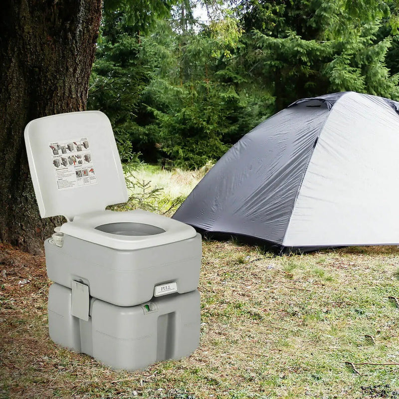 5.3 Gallon Portable Travel Toilet with Piston Pump Flush by DirectDeals