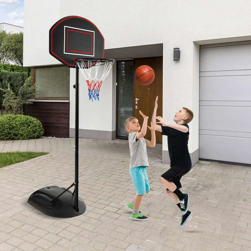 5.5 to 7.5 FT Adjustable Portable Basketball Hoop System with Anti-Rust Stand and Wheels by DirectDeals