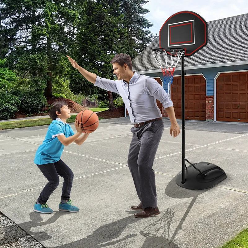 5.5 to 7.5 FT Adjustable Portable Basketball Hoop System with Anti-Rust Stand and Wheels by DirectDeals