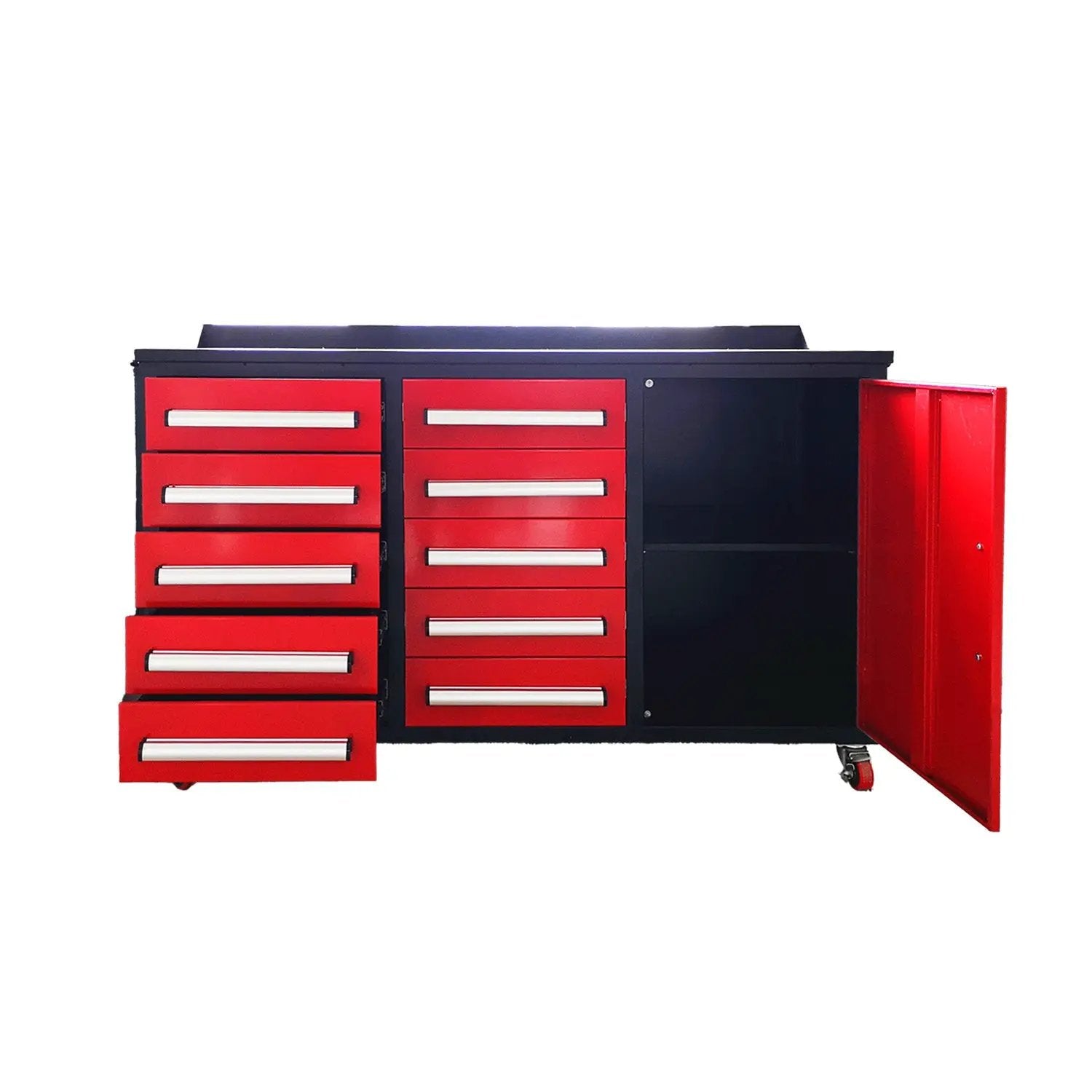 5.5ft Heavy Duty Mobile Workbench with Cabinet & 10 Drawers by Chery Industrial