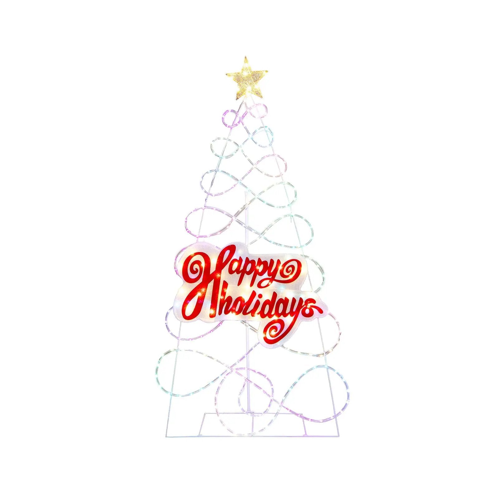 5.6 FT Outdoor Colorful Christmas Tree with 216 LED Lights and 6 Lighting Modes by DirectDeals