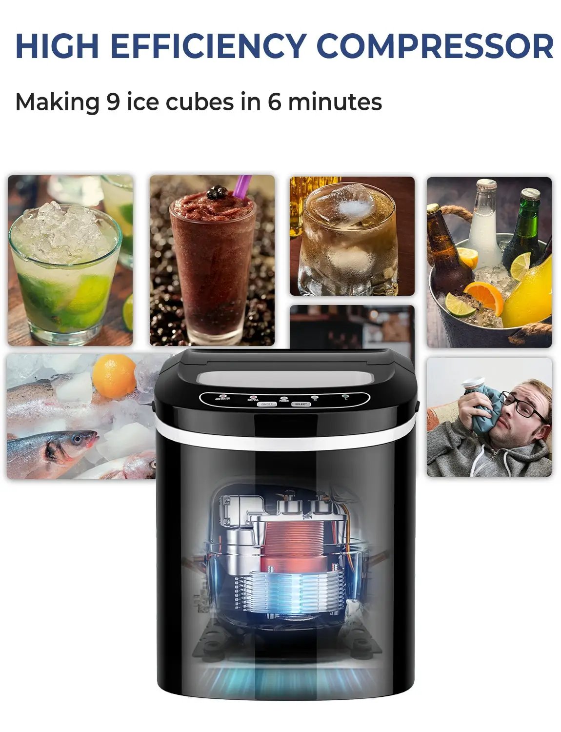 Mini Portable Compact Electric Ice Maker Machine by DirectDeals