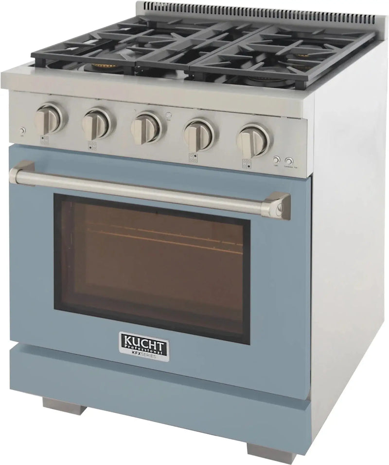 Kucht 30" Freestanding Professional Gas Range Liquid Propane KFX3000X/LP-LB by Farmhouse Kitchen and Bath