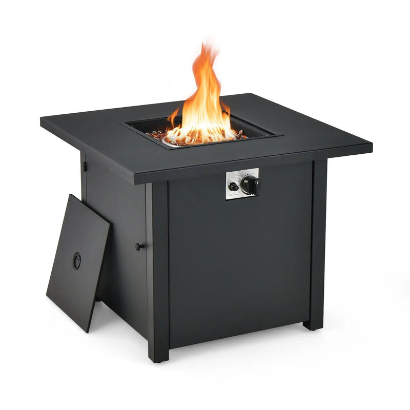50 000 BTU 32 Inch Square Propane Gas Fire Pit Table by DirectDeals