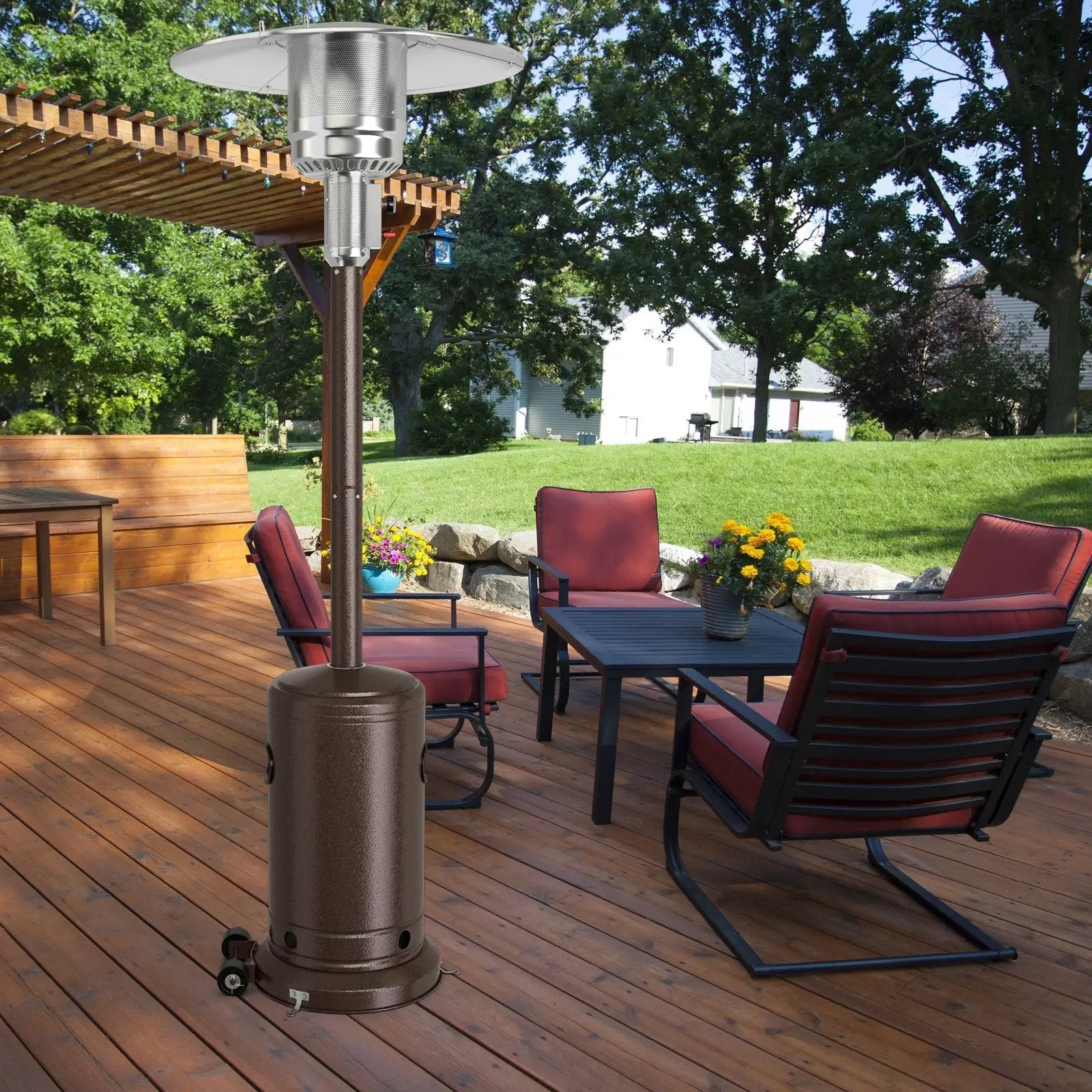 50000 BTU Stainless Steel Propane Patio Heater with Trip over Protection by DirectDeals