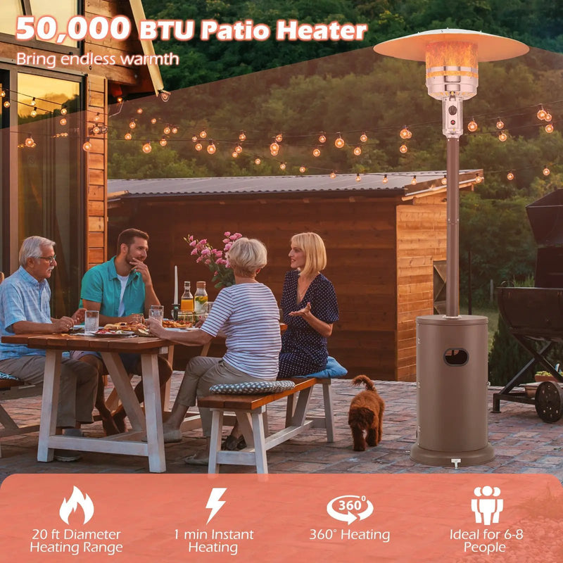 50000 BTU Propane Patio Heater with Round Table Design by DirectDeals