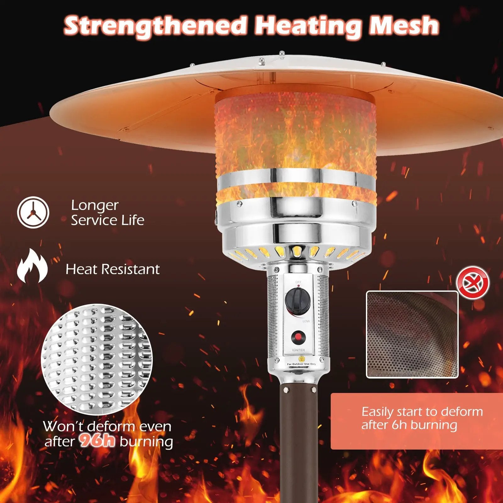 50000 BTU Propane Patio Heater with Round Table Design by DirectDeals
