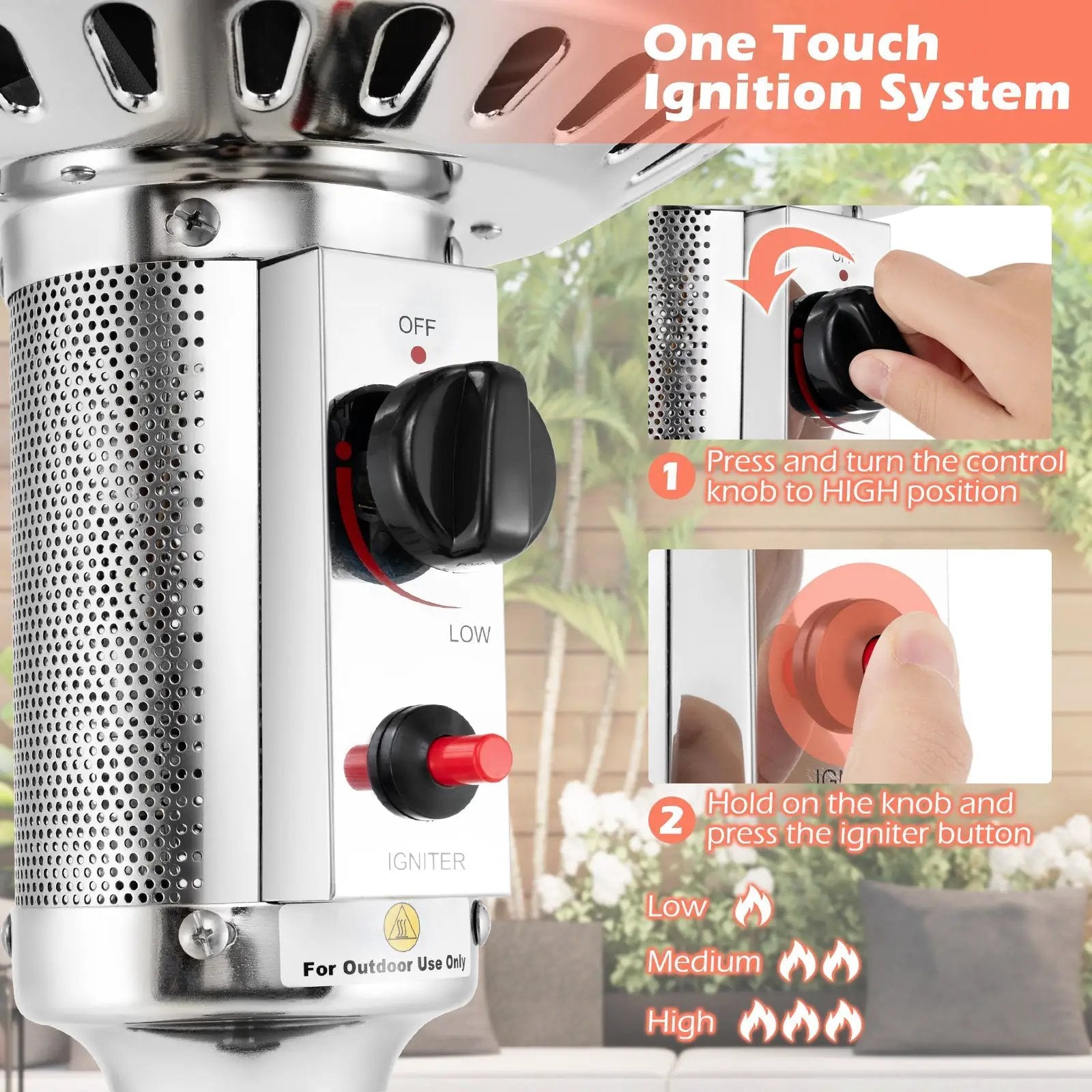 50000 BTU Propane Patio Heater with Round Table Design by DirectDeals