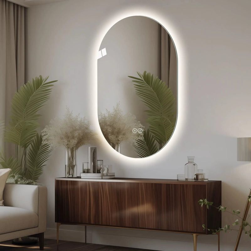 Smart Wall Mounted LED Touch Screen Mirror With Anti-Fog Function And Adjustable Lighting by HouseOfZazla