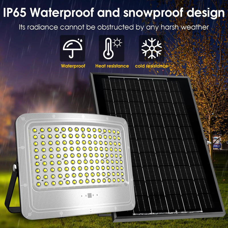 5000W LED Solar Flood Lights,242 LED Street Flood Light Waterproof with Remote Control and 16.4 Ft Cables by Outdoor Solar Outlet