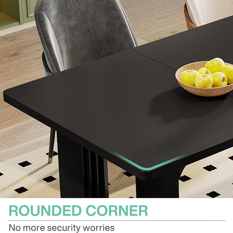 Rectangular Dining Table For 6 - 8 People With Pedestal Base by HouseOfZazla