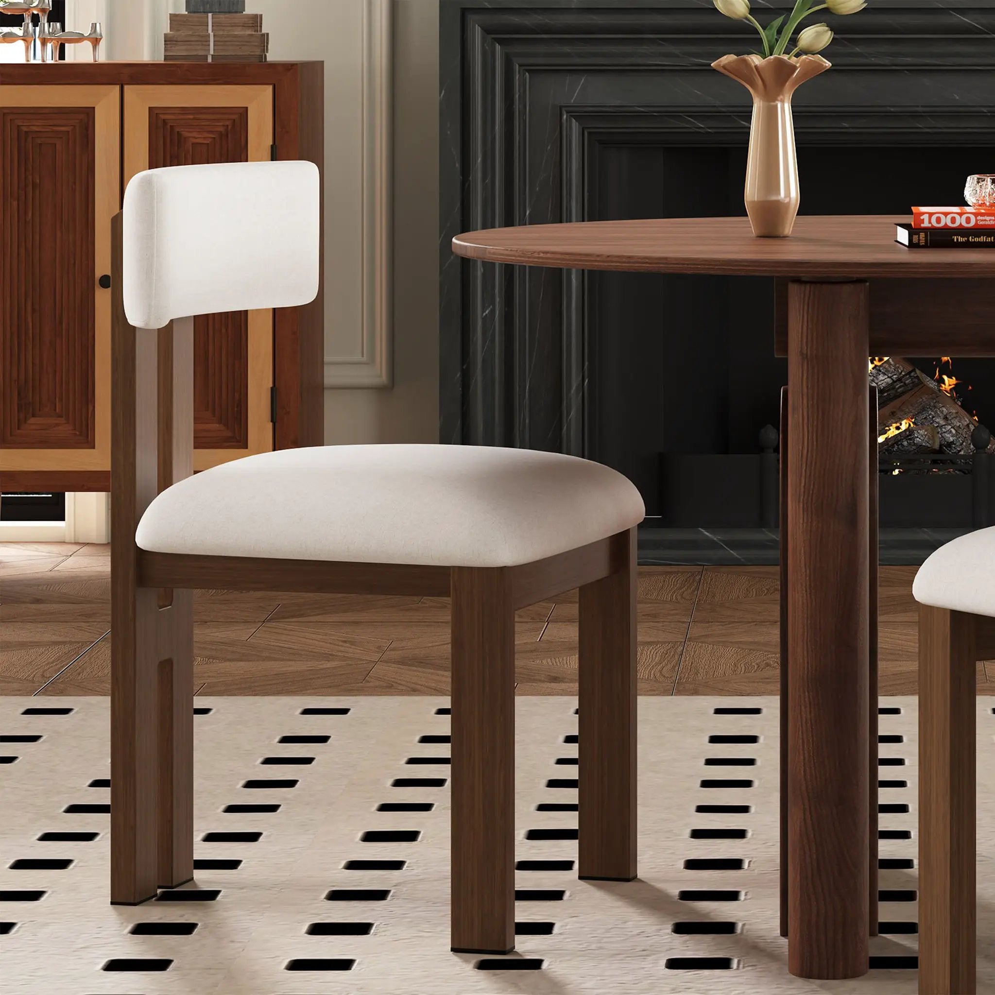 7 Piece Dining Set With Upholstered Armless Chairs And Table by HouseOfZazla