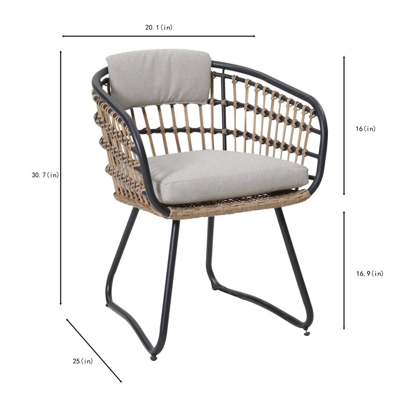 7-Piece Outdoor Wicker Dining Set with Wood-Plastic Composite Board Table by HouseOfZazla