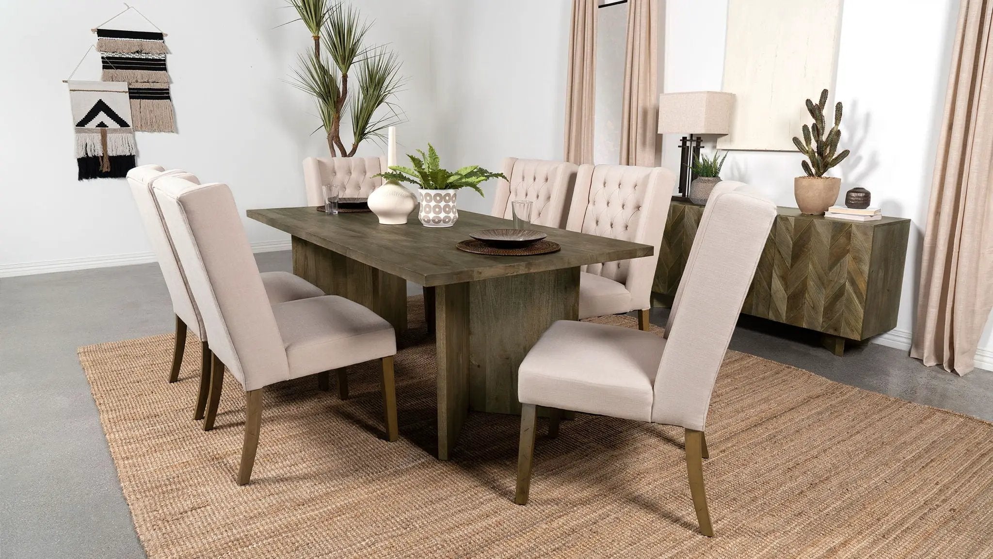 Tyler 80-inch Solid Wood Dining Table Mango Brown by Unique Piece Furniture