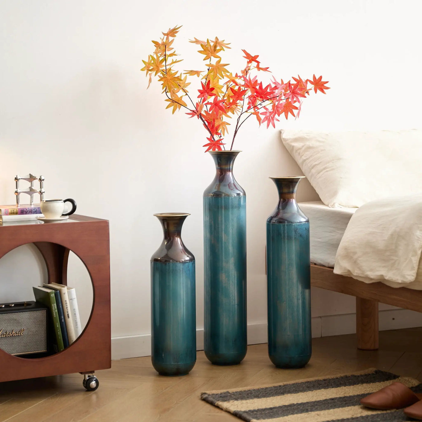 Modern Droplet Shaped Floor Vase Set, 3 Piece Home Decor by HouseOfZazla