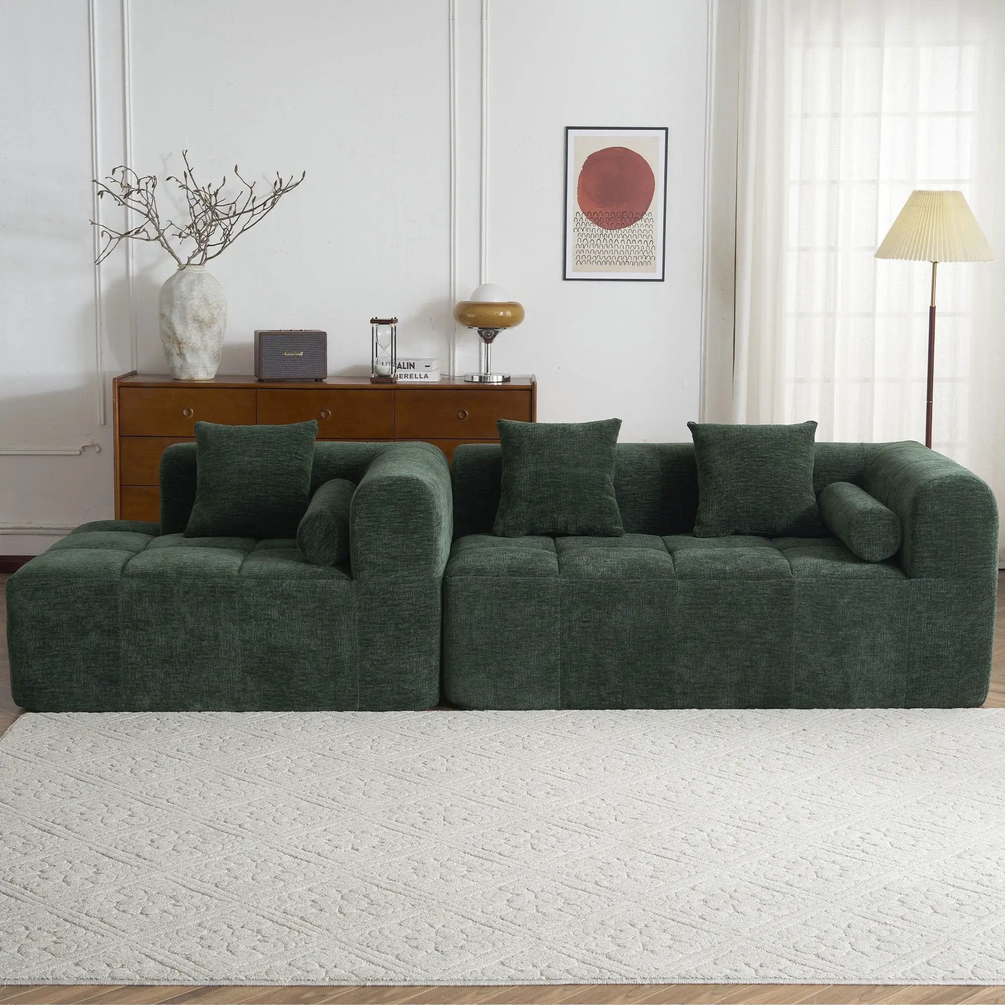 Sectional Free Combined Sofa With 2 Side Pockets by HouseOfZazla