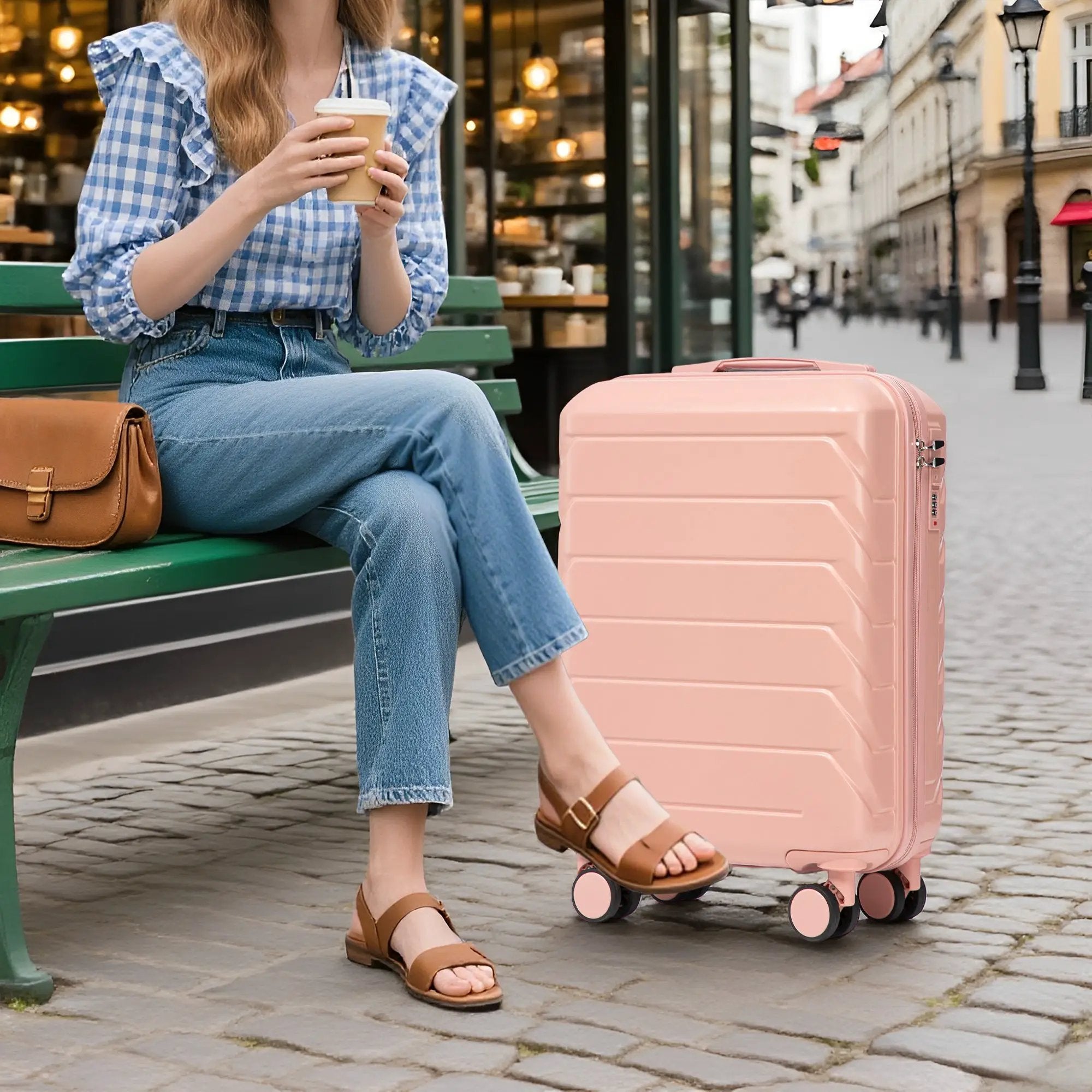 2-Piece ABS Spinner Wheel Luggage Set with Combination Lock by HouseOfZazla