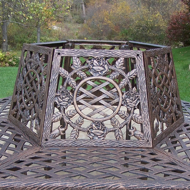 Large Antique Bronze Rose Cast Aluminum Metal Tree Bench by Sharicks