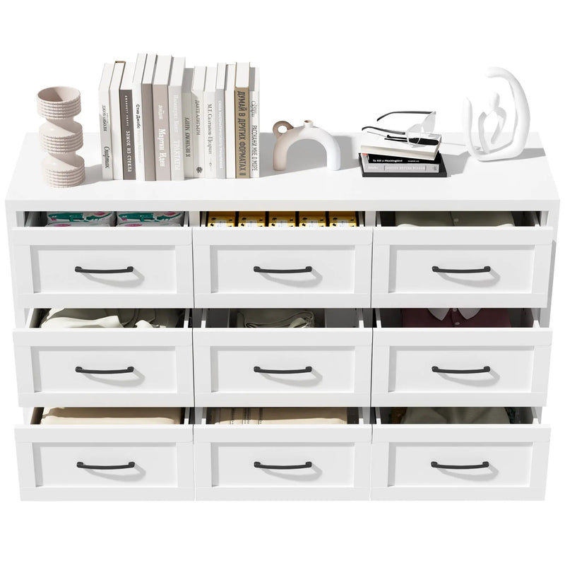 9 Drawer White Metal Dresser with Quiet-Glide Rails by HouseOfZazla