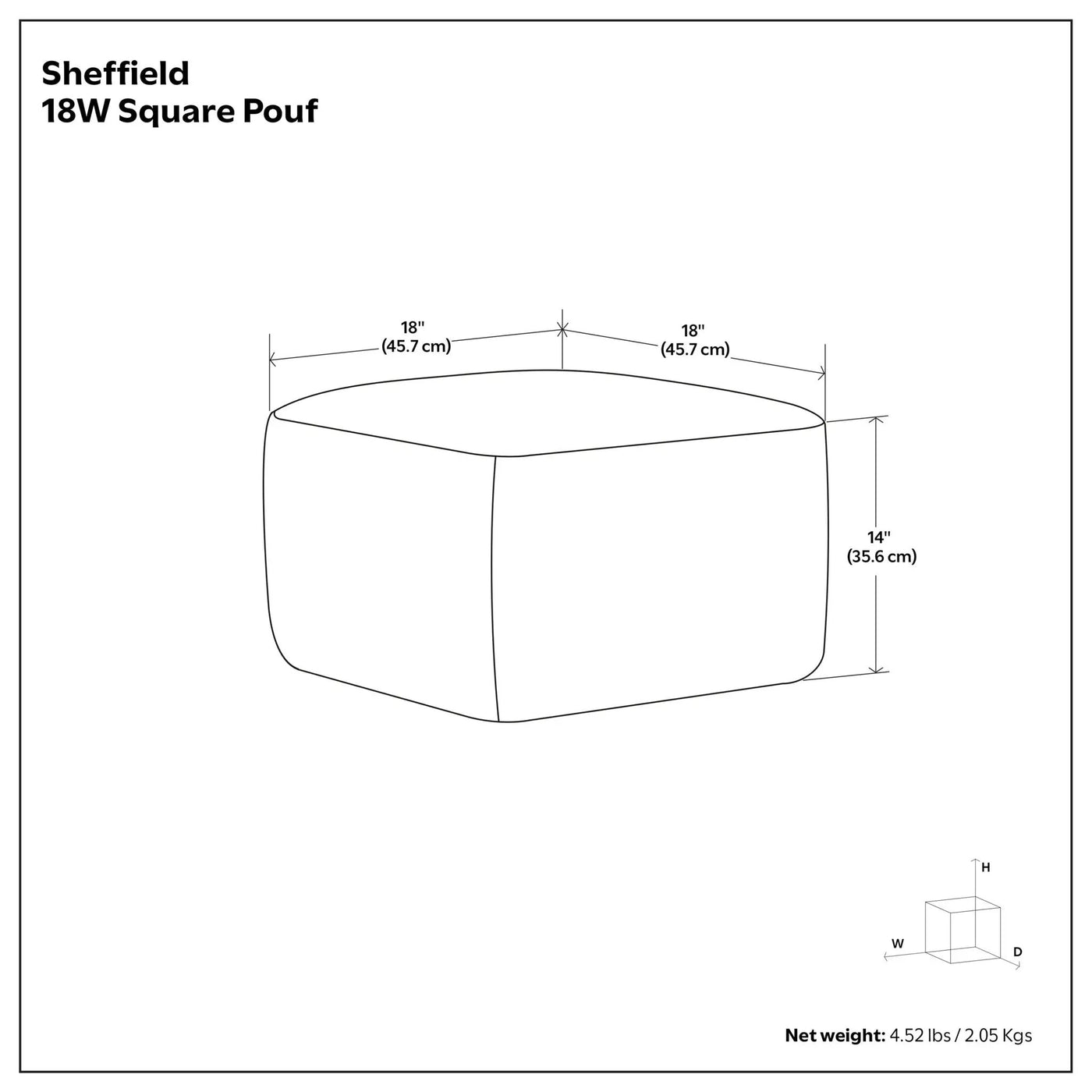 Sheffield - Handcrafted Square Pouf by HouseOfZazla